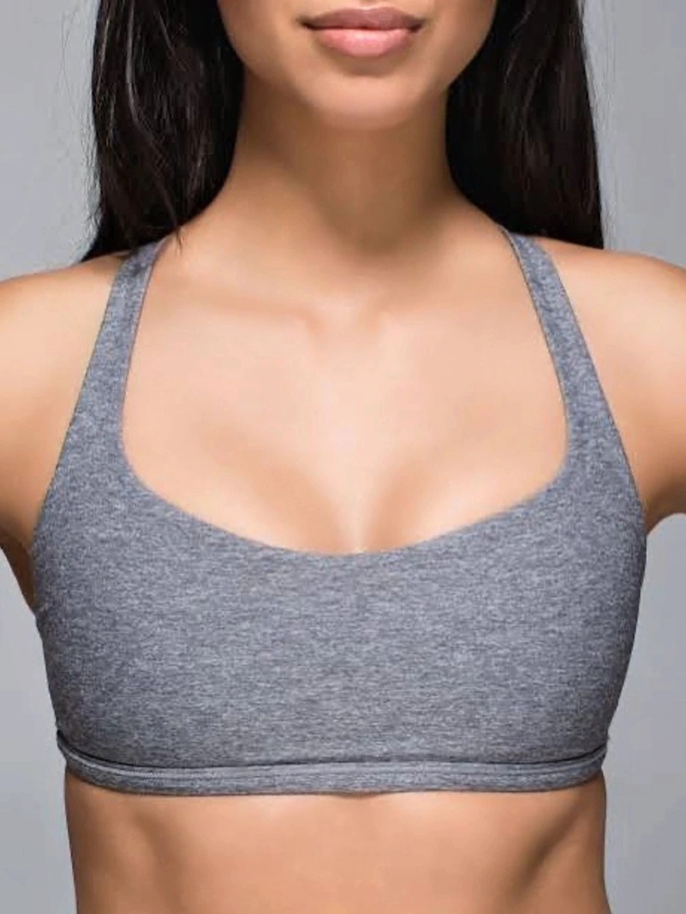 Lululemon Free To Be Wild Strappy Sports Bra Heathered Gray Slate Size 6